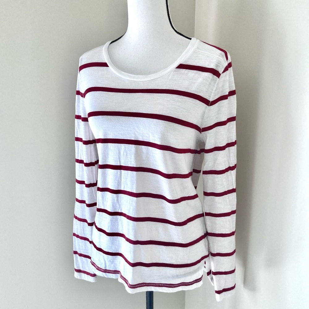 Madewell Long Sleeve T-shirt in Red and White Size L - Picture 8 of 10